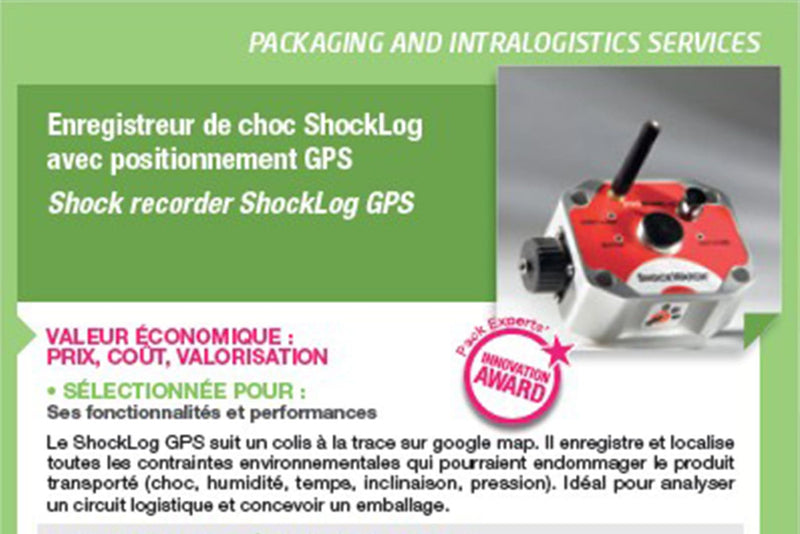 Enregistreur de chocs ShockLog GPS lauréat du « Pack Experts Innovation »