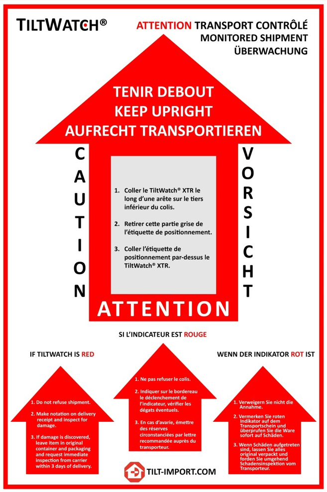 Etiquette de positionnement pour indicateur de renversement
