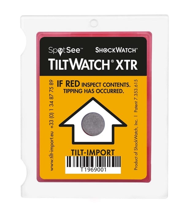 Indicateur de renversement Tiltwatch XTR pour le transport de chauffe-eaux thermodynamiques