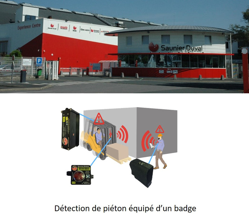 L’entreprise Saunier Duval a équipé son site industriel de Nantes du système HIT NOT pour limiter les risques d’accidents entre piétons et chariots
